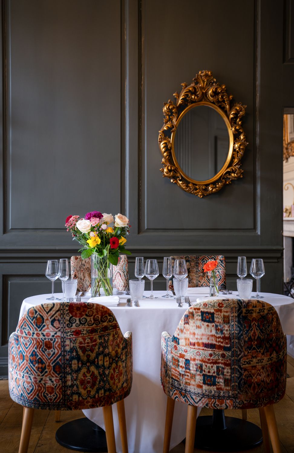 private dining table setup in the restaurant