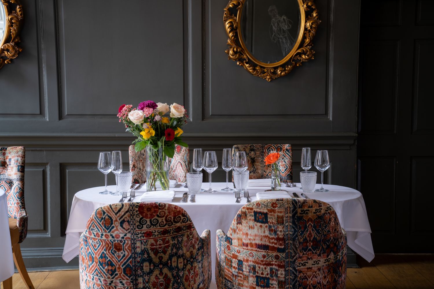 private dining table setup in the restaurant