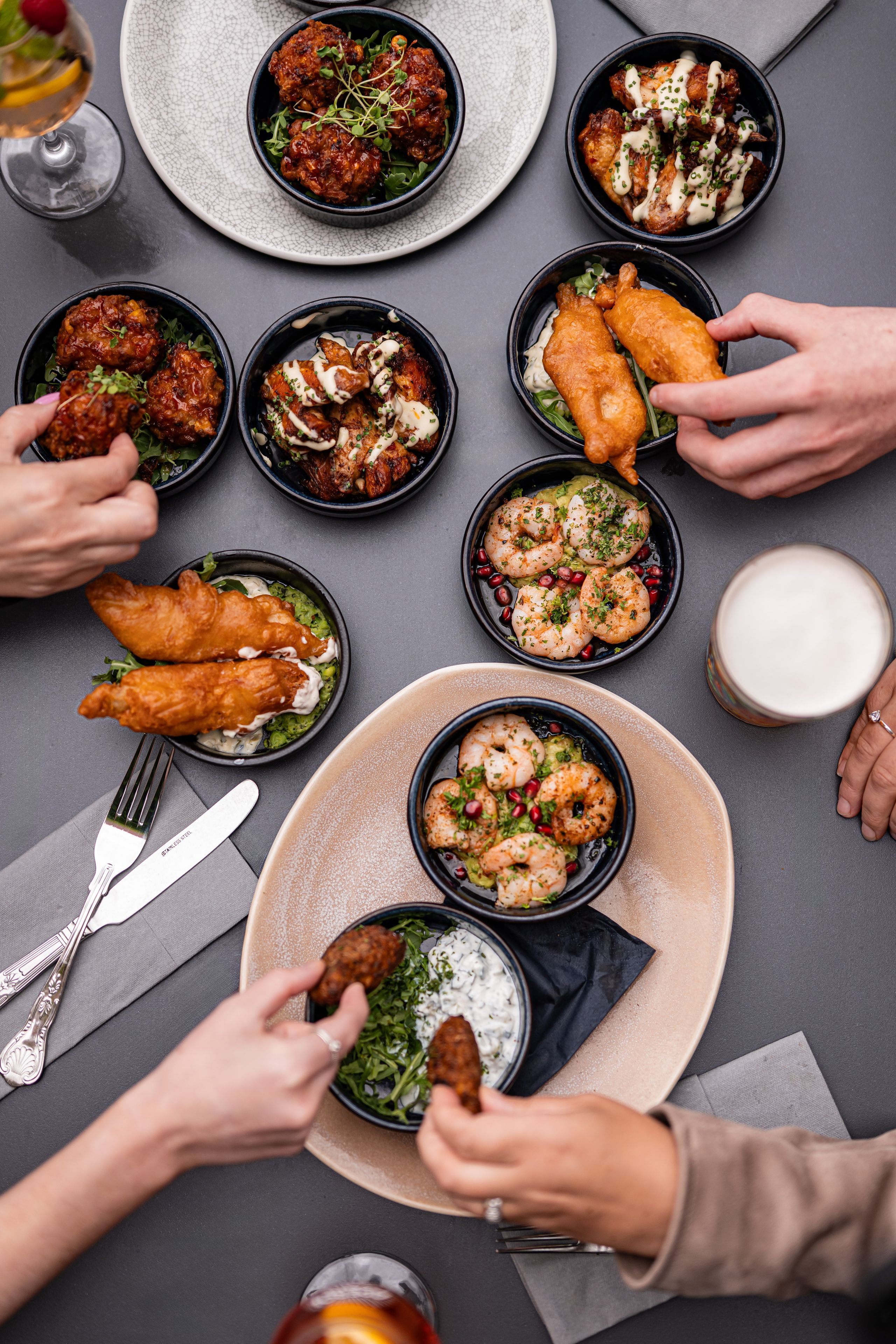 Small plates in the courtyard